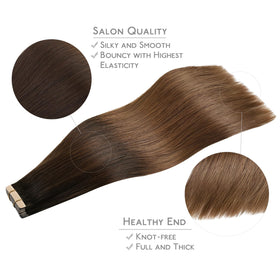 Wennalife Tape in Hair Extensions displayed on a model