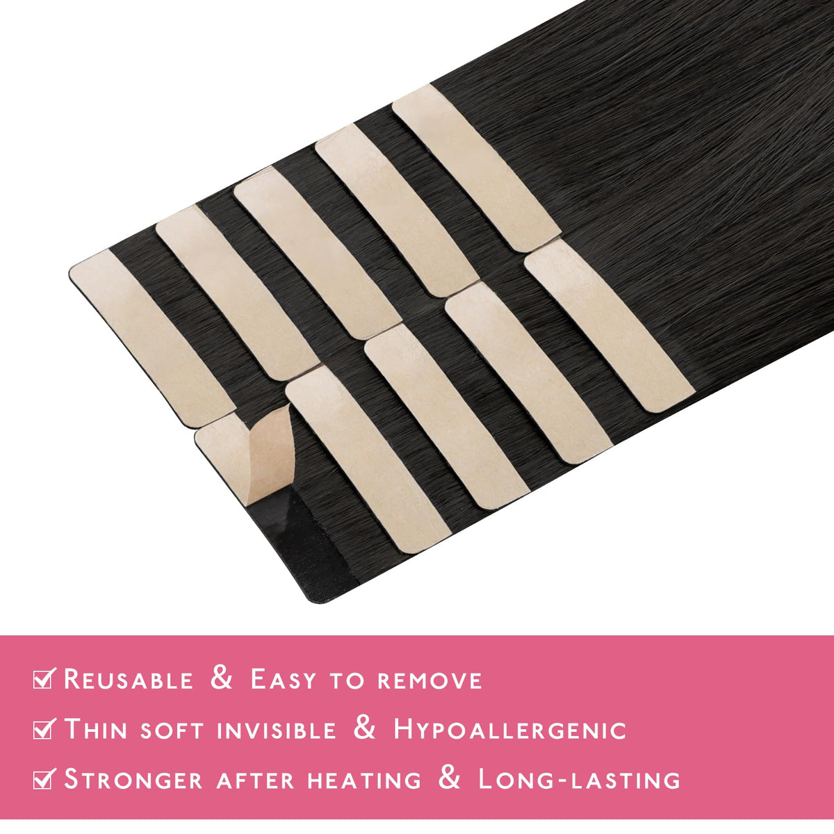 Wennalife Tape in Hair Extensions displayed on a model