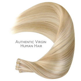 Wennalife Tape in Hair Extensions displayed with colour match guide