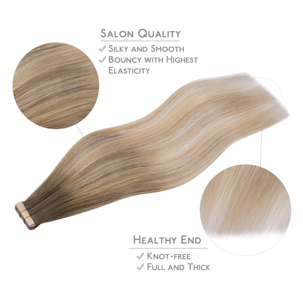 Wennalife Tape in Hair Extensions displayed with natural hair