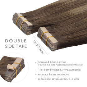 Wennalife Tape in Hair Extensions displayed with natural light