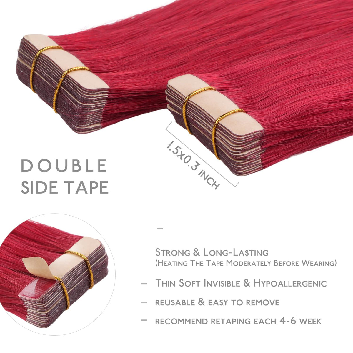 Wennalife Tape in Hair Extensions displayed with packaging