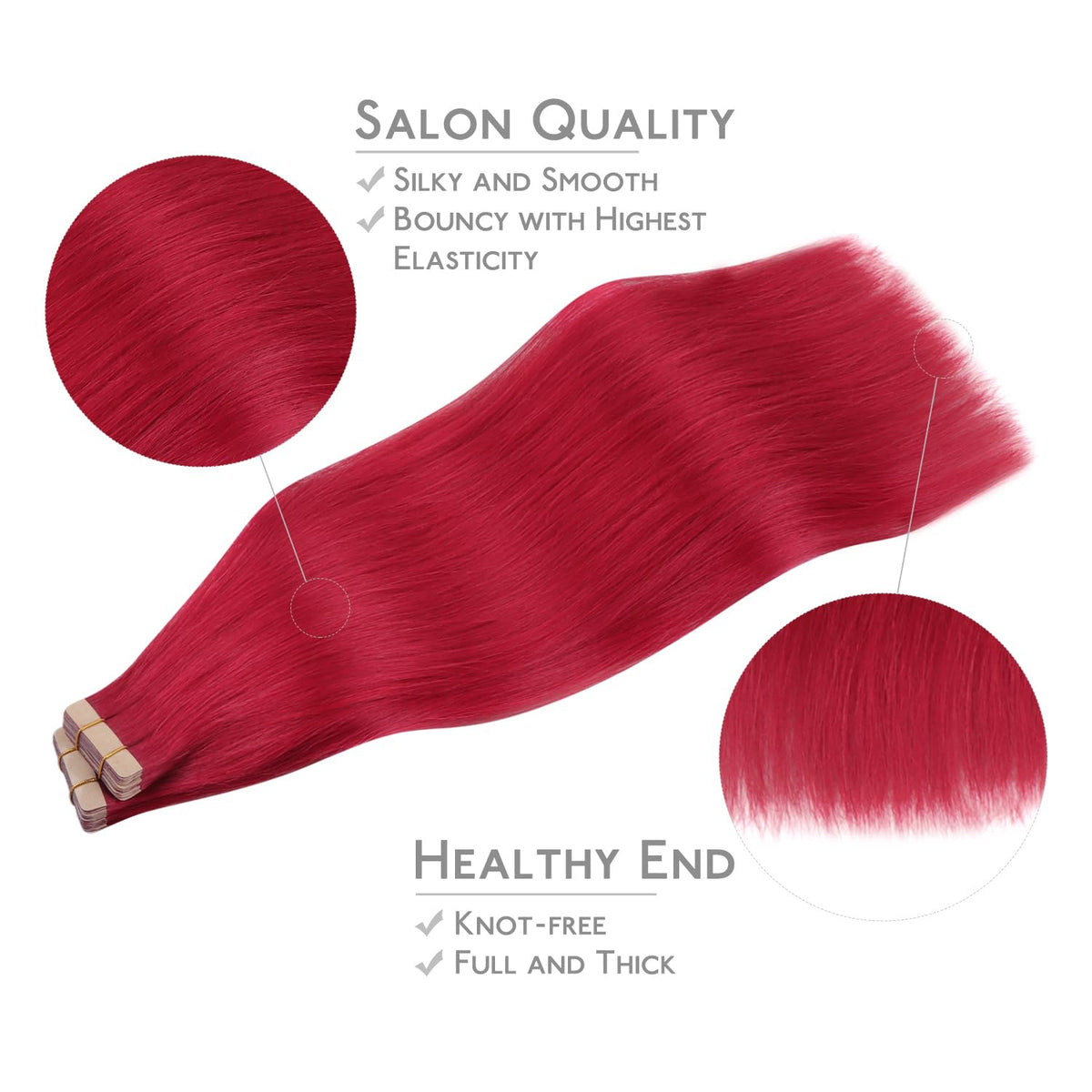 Wennalife Tape in Hair Extensions displayed with replacement tapes