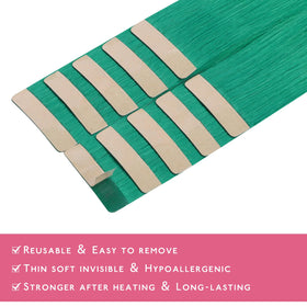 Wennalife Tape in Hair Extensions Green back view