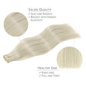 Wennalife Tape in Hair Extensions in Ash Blonde Highlighted colour