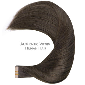 Wennalife Tape in Hair Extensions in cool dark brown colour swatch