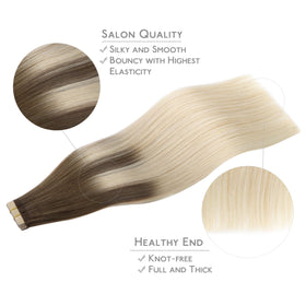 Wennalife Tape in Hair Extensions installed on a model