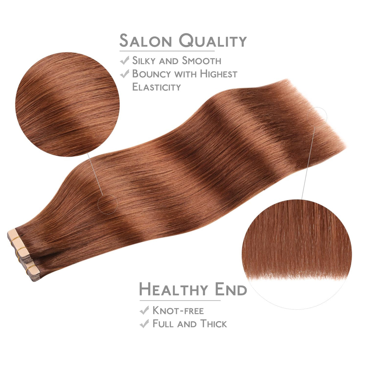 Wennalife Tape in Hair Extensions installed on model