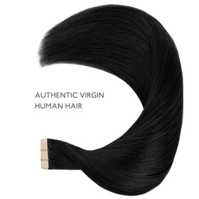 Wennalife Tape in Hair Extensions Jet Black on display