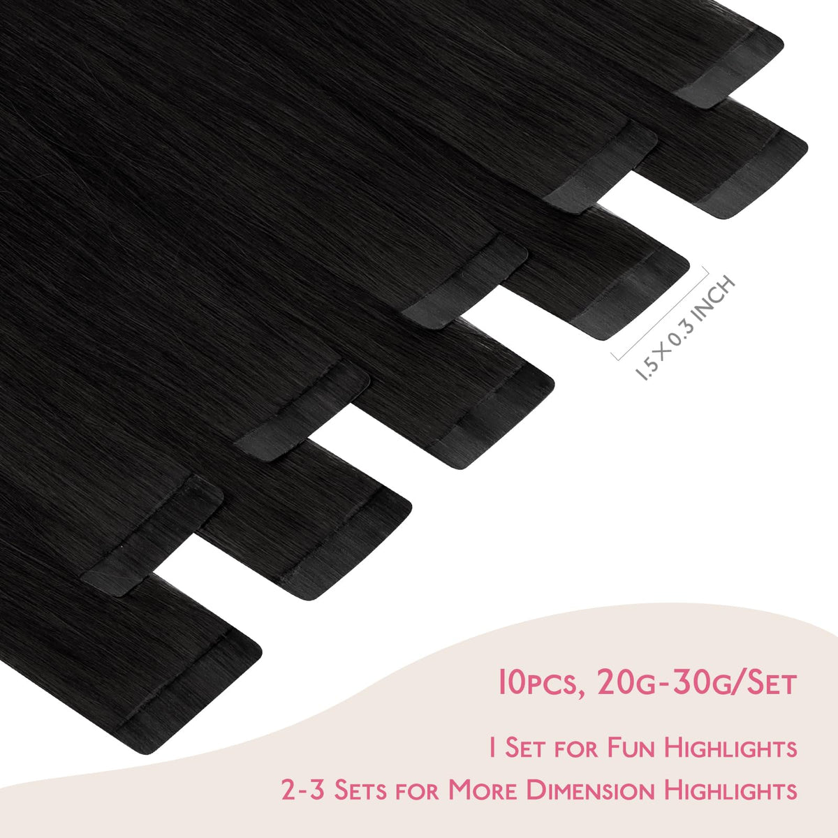 Wennalife Tape in Hair Extensions Jet Black packaging