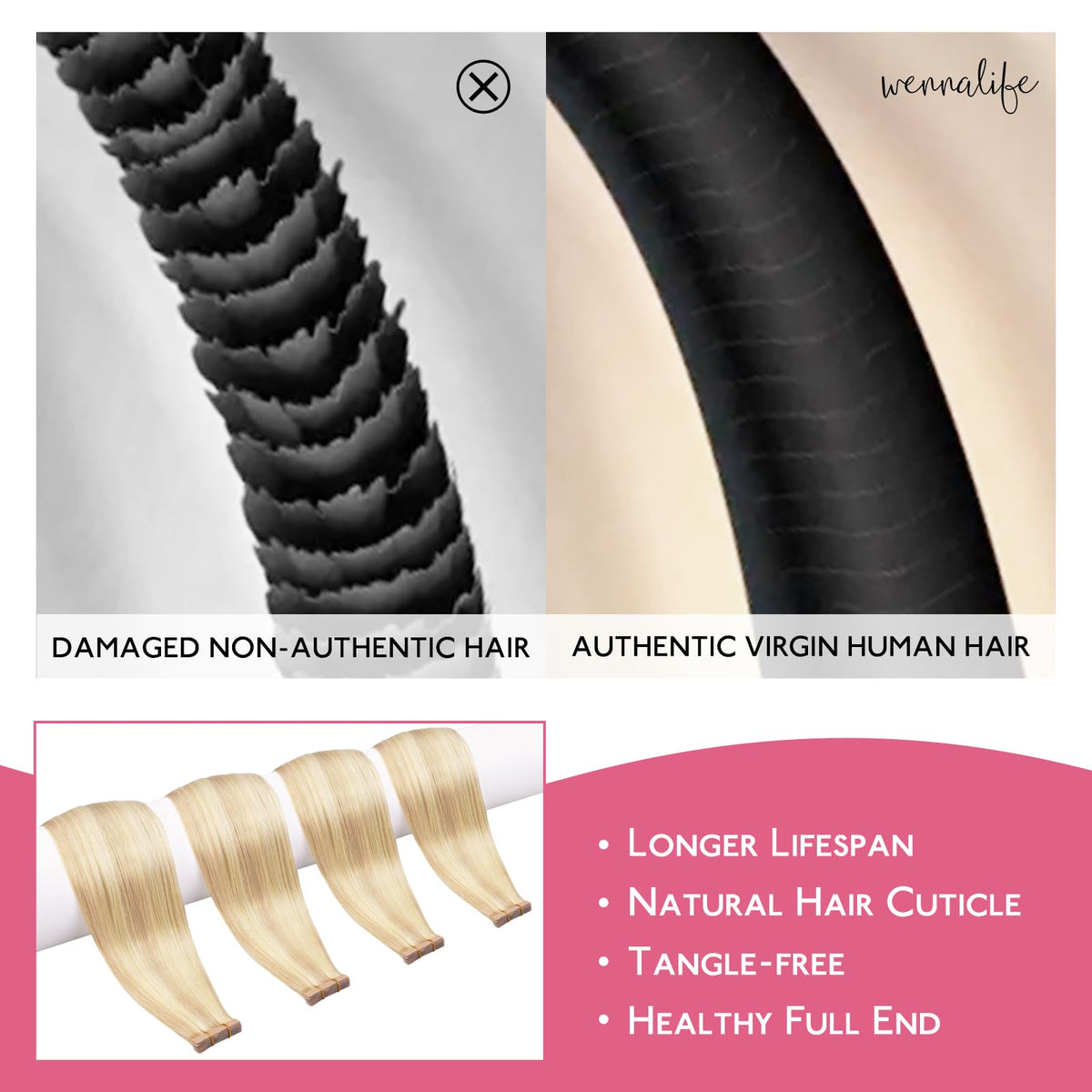Wennalife Tape in Hair Extensions lifestyle scene with styled hair