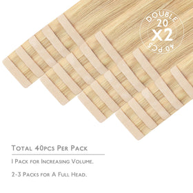 Wennalife Tape in Hair Extensions Light Blonde packaging