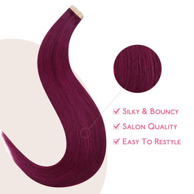 Wennalife Tape In Hair Extensions Light Burgundy on model