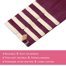 Wennalife Tape In Hair Extensions Light Burgundy texture