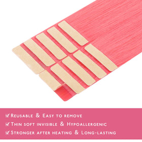 Wennalife Tape in Hair Extensions Light Pink displayed with other colours