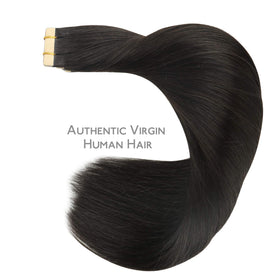Wennalife Tape in Hair Extensions Natural Black on model