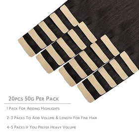 Wennalife Tape In Hair Extensions packaging and contents