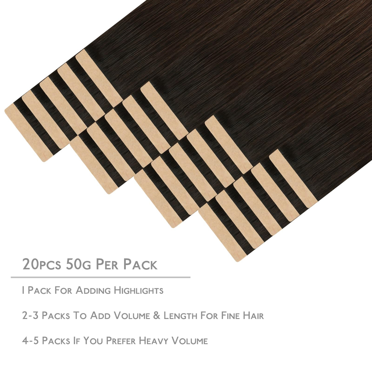 Wennalife Tape in Hair Extensions packaging and contents