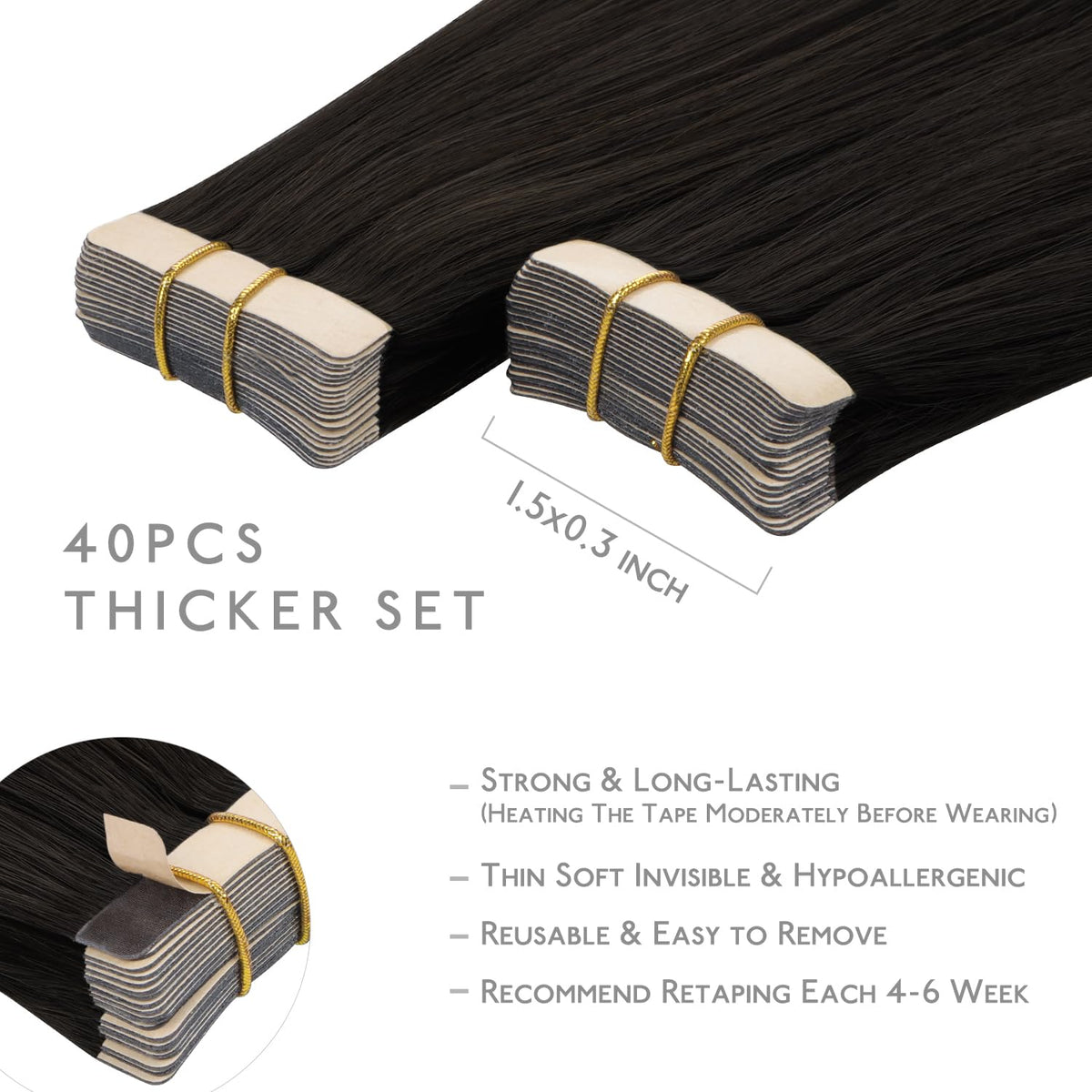 Wennalife Tape in Hair Extensions packaging front view