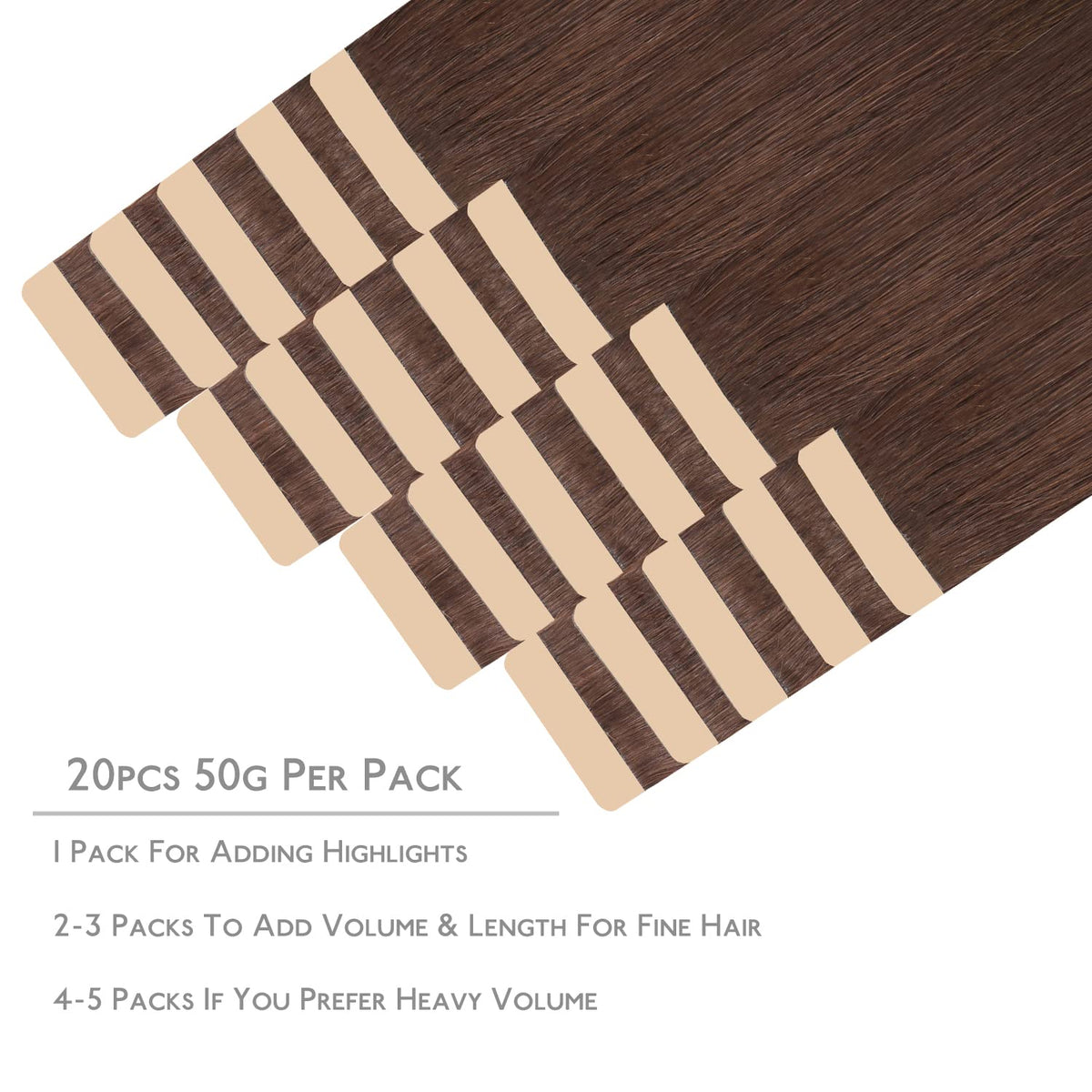 Wennalife Tape in Hair Extensions packaging with 20 pieces