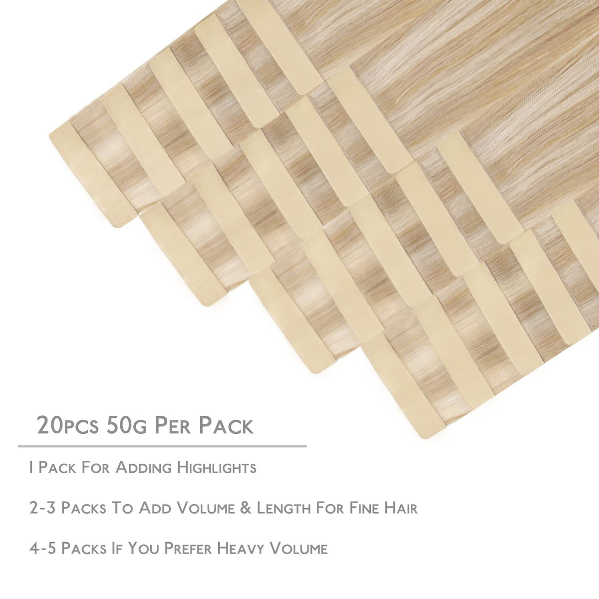 Wennalife Tape in Hair Extensions packaging with 20 pieces