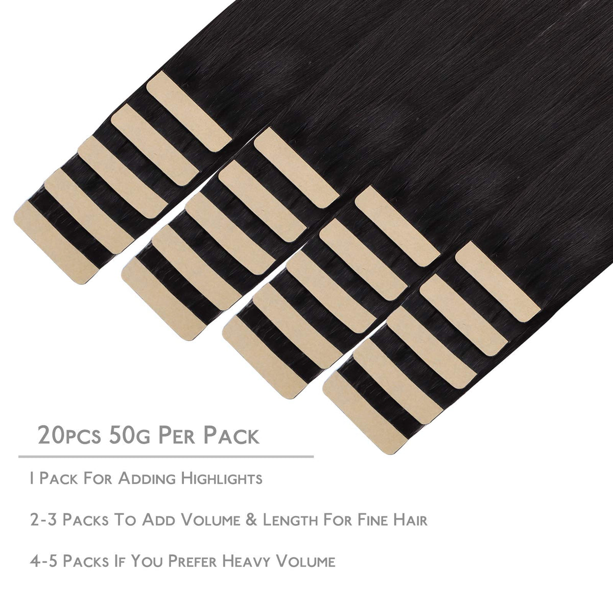Wennalife Tape in Hair Extensions packaging with 20 pieces