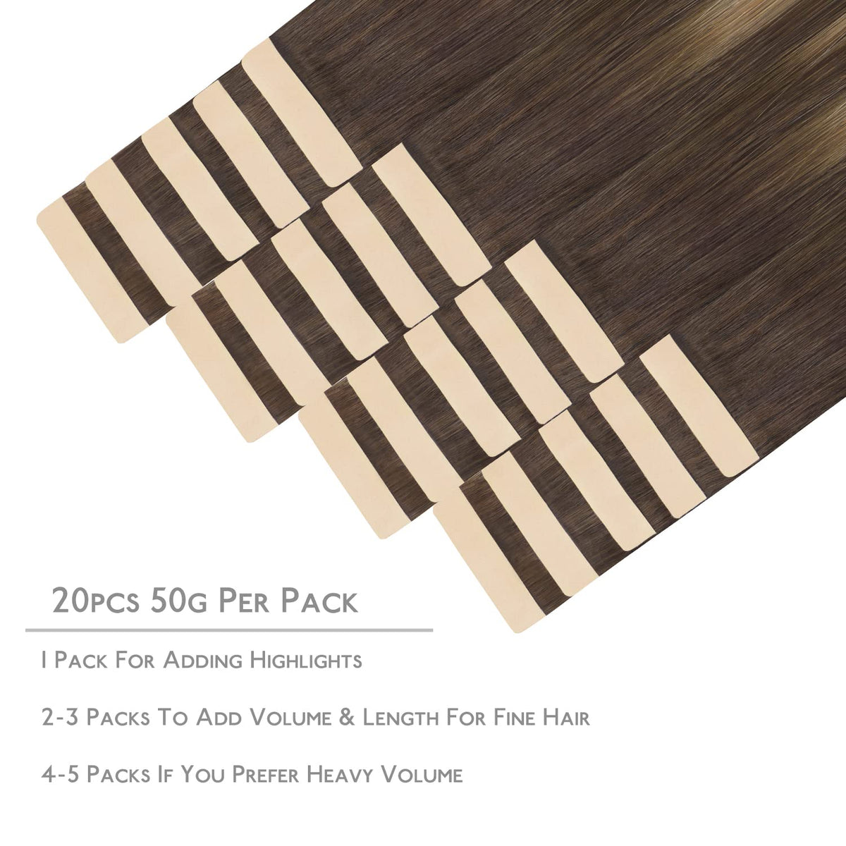 Wennalife Tape in Hair Extensions packaging with 20 pieces