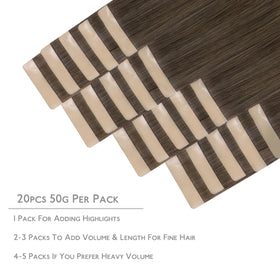 Wennalife Tape in Hair Extensions packaging with 20 pieces