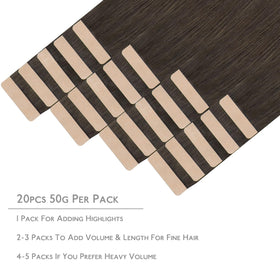 Wennalife Tape in Hair Extensions packaging with 20 pieces