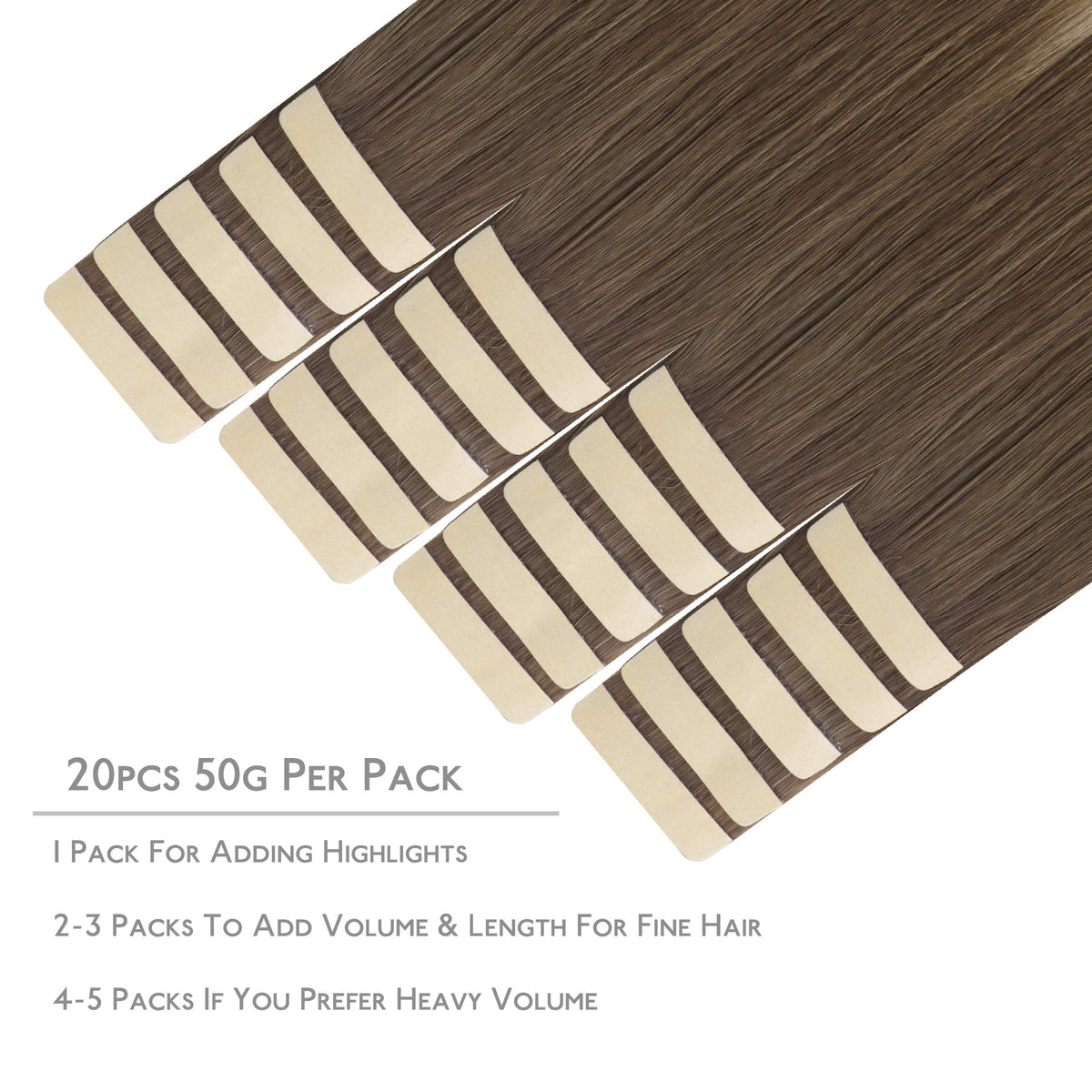Wennalife Tape in Hair Extensions packaging with 20 pieces