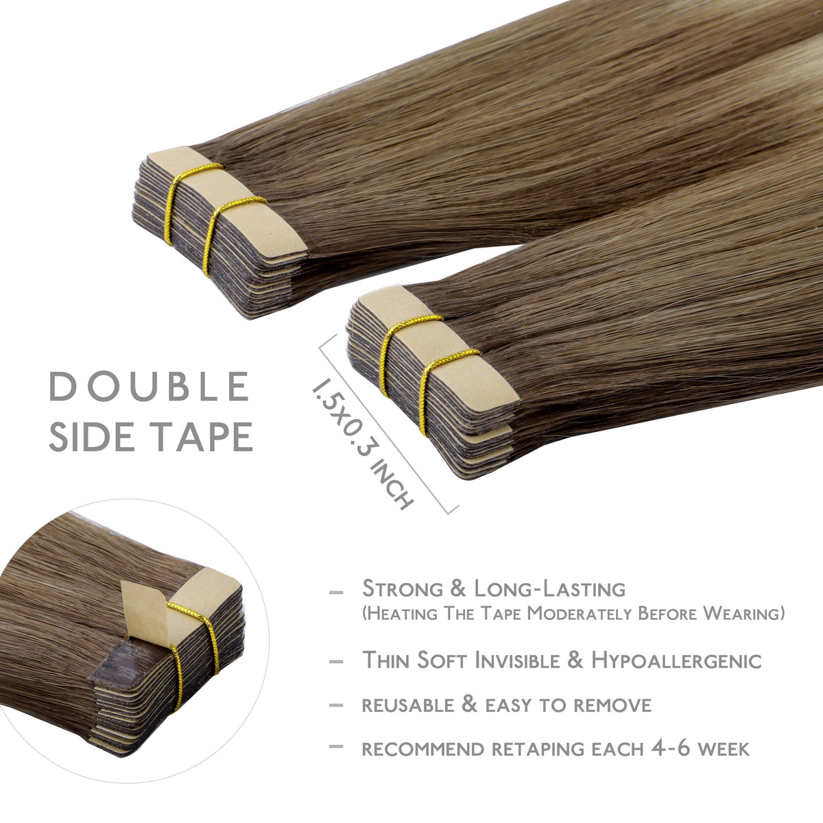 Wennalife Tape in Hair Extensions packaging with 20 pieces