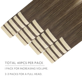 Wennalife Tape in Hair Extensions packaging with 40 pieces