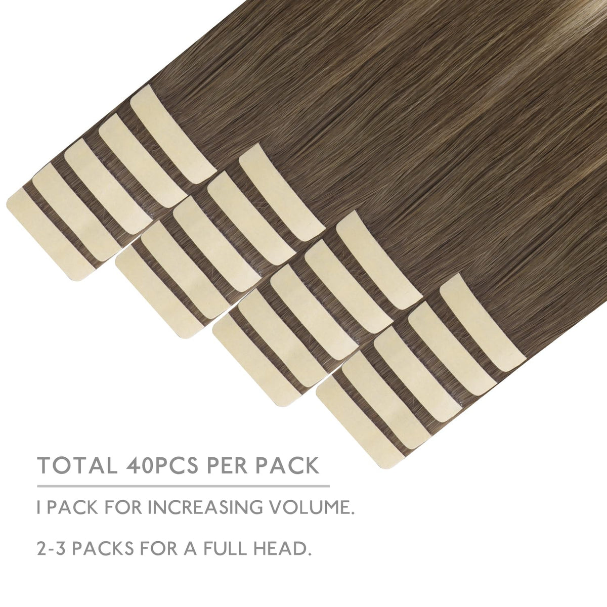 Wennalife Tape in Hair Extensions packaging with 40 pieces