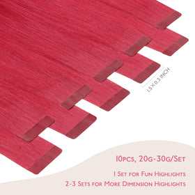 Wennalife Tape in Hair Extensions packaging with red colour