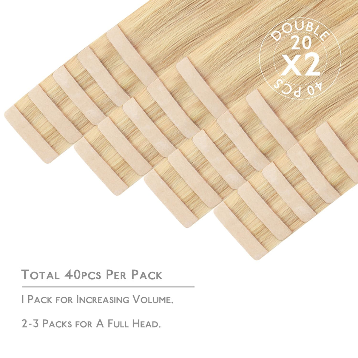Wennalife Tape in Hair Extensions packaging with replacement tapes