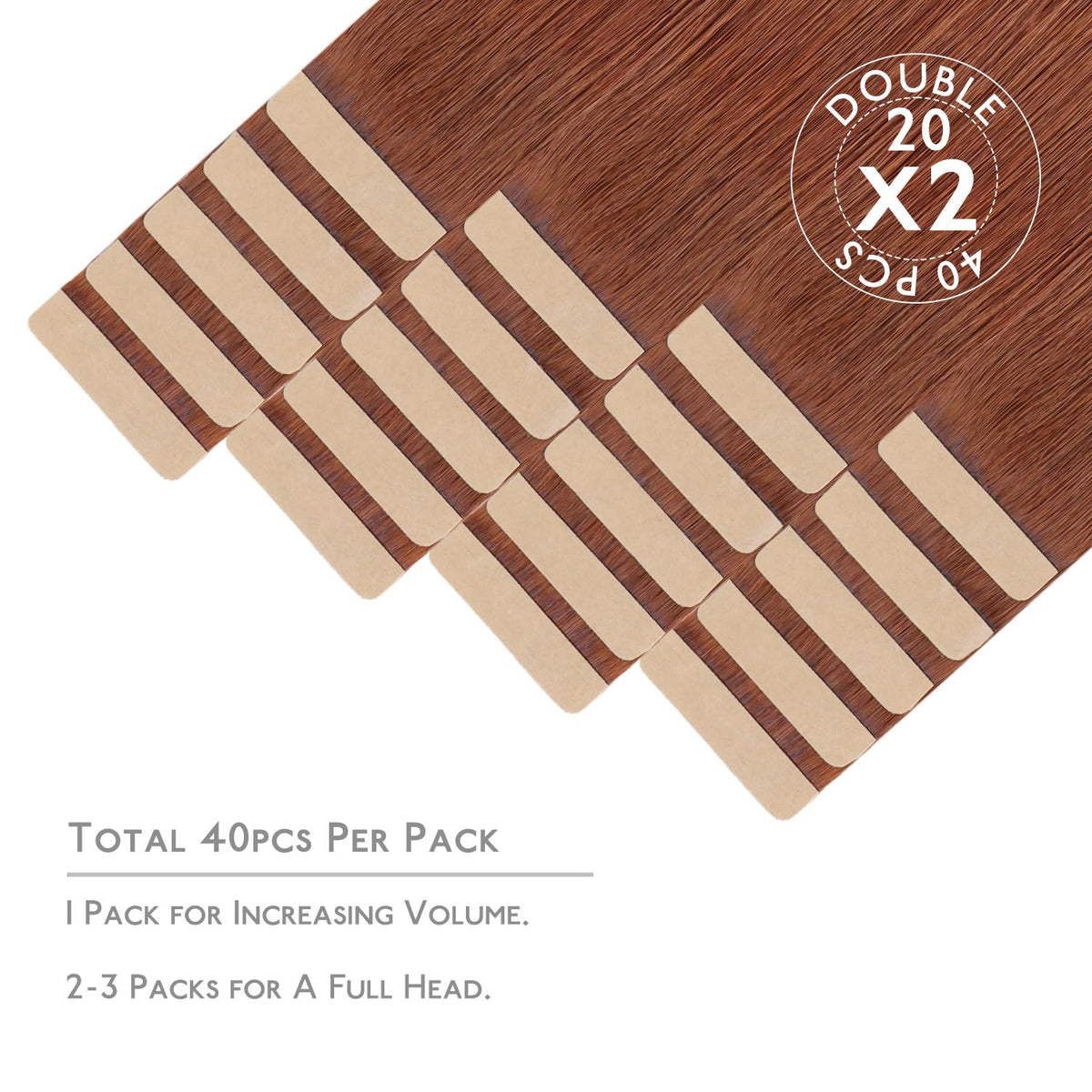 Wennalife Tape in Hair Extensions packaging with replacement tapes