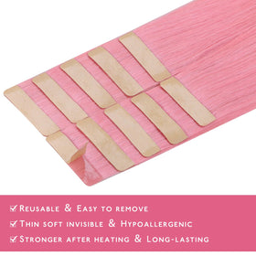 Wennalife Tape in Hair Extensions Peach Pink back view