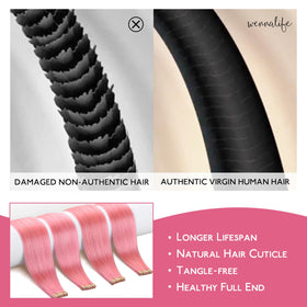 Wennalife Tape in Hair Extensions Peach Pink packaging