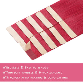 Wennalife Tape In Hair Extensions Red showing texture