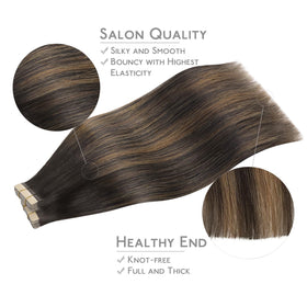 Wennalife Tape in Hair Extensions showing application process