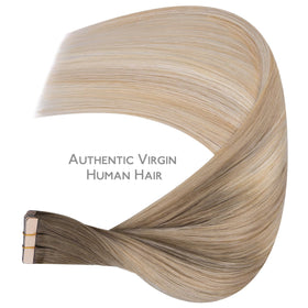 Wennalife Tape in Hair Extensions showing application process