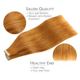 Wennalife Tape in Hair Extensions showing attached tape