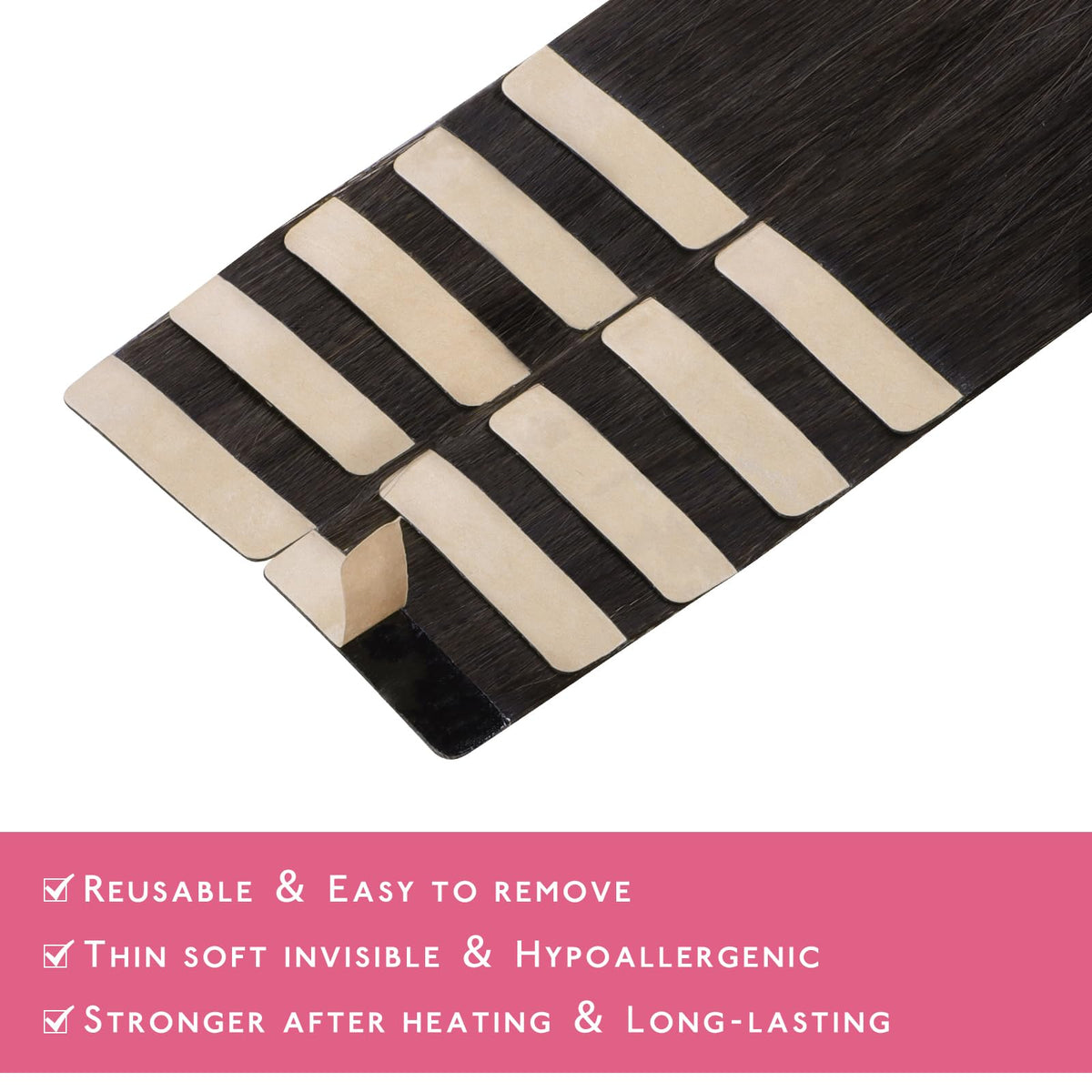 Wennalife Tape in Hair Extensions showing colour dimension