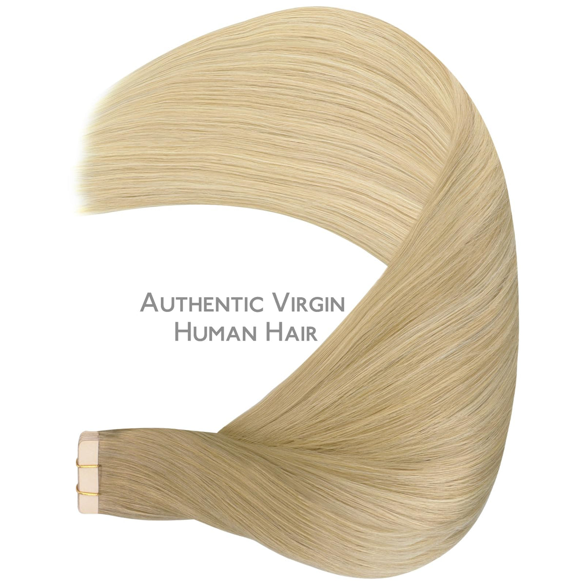 Wennalife Tape in Hair Extensions showing colour gradient from dirty blonde to white blonde