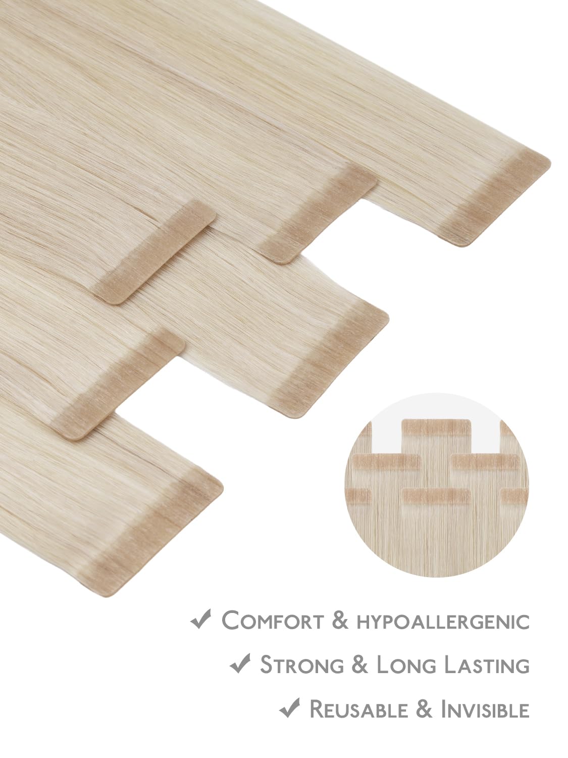 Wennalife Tape in Hair Extensions showing durability features