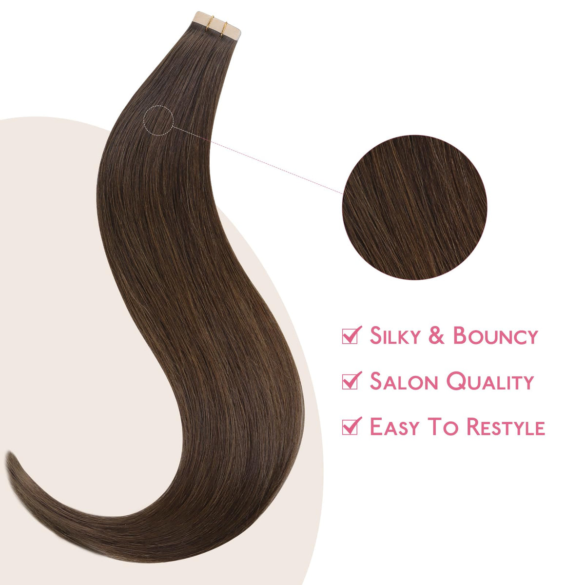 Wennalife Tape in Hair Extensions showing invisible tape