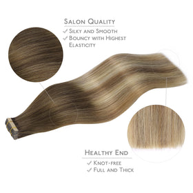 Wennalife Tape In Hair Extensions showing invisible tape detail