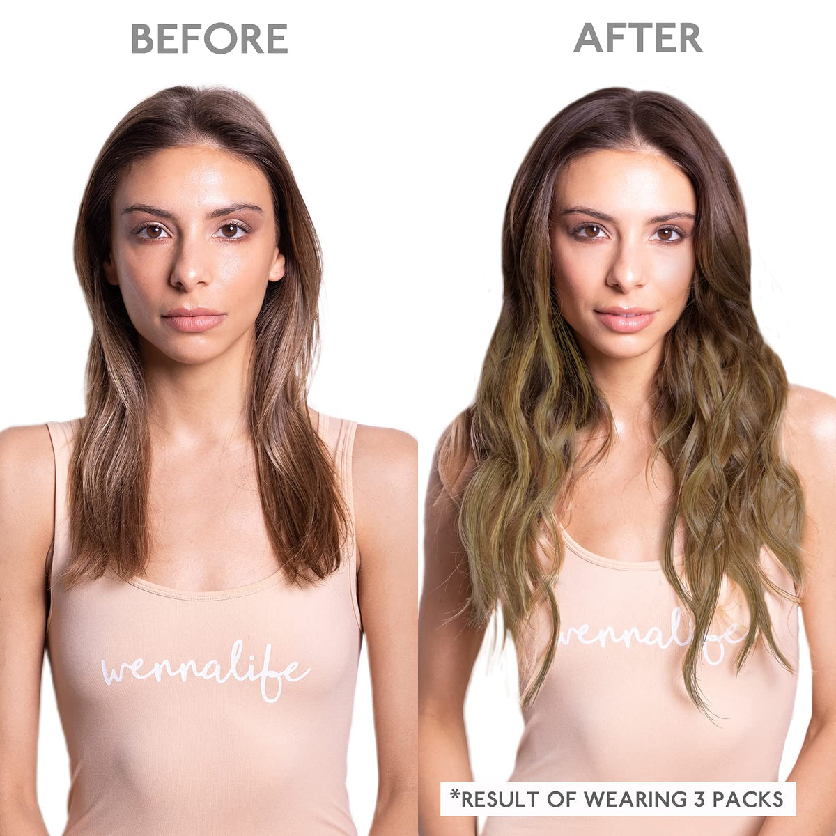Wennalife Tape in Hair Extensions showing the invisible tape