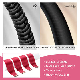 Wennalife Tape in Hair Extensions showing the texture