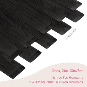 Wennalife Tape in Hair Extensions showing the texture and shine